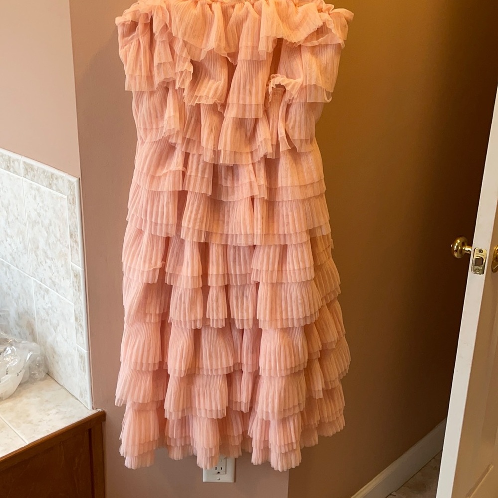 Pink/Rose strapless Anthropologie dress. NWT.